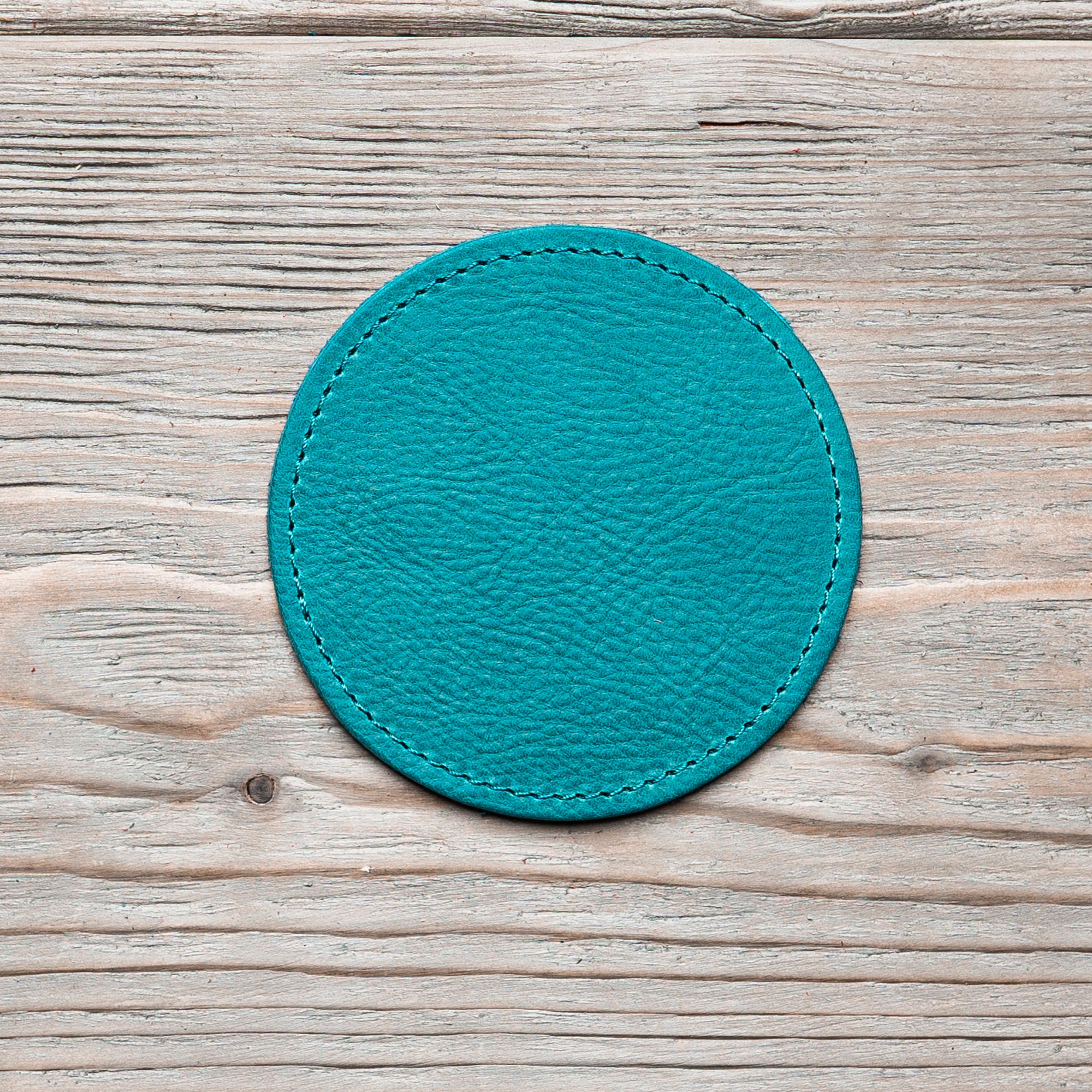 Dessous de verre en cuir 'Rond' (6 pièces)