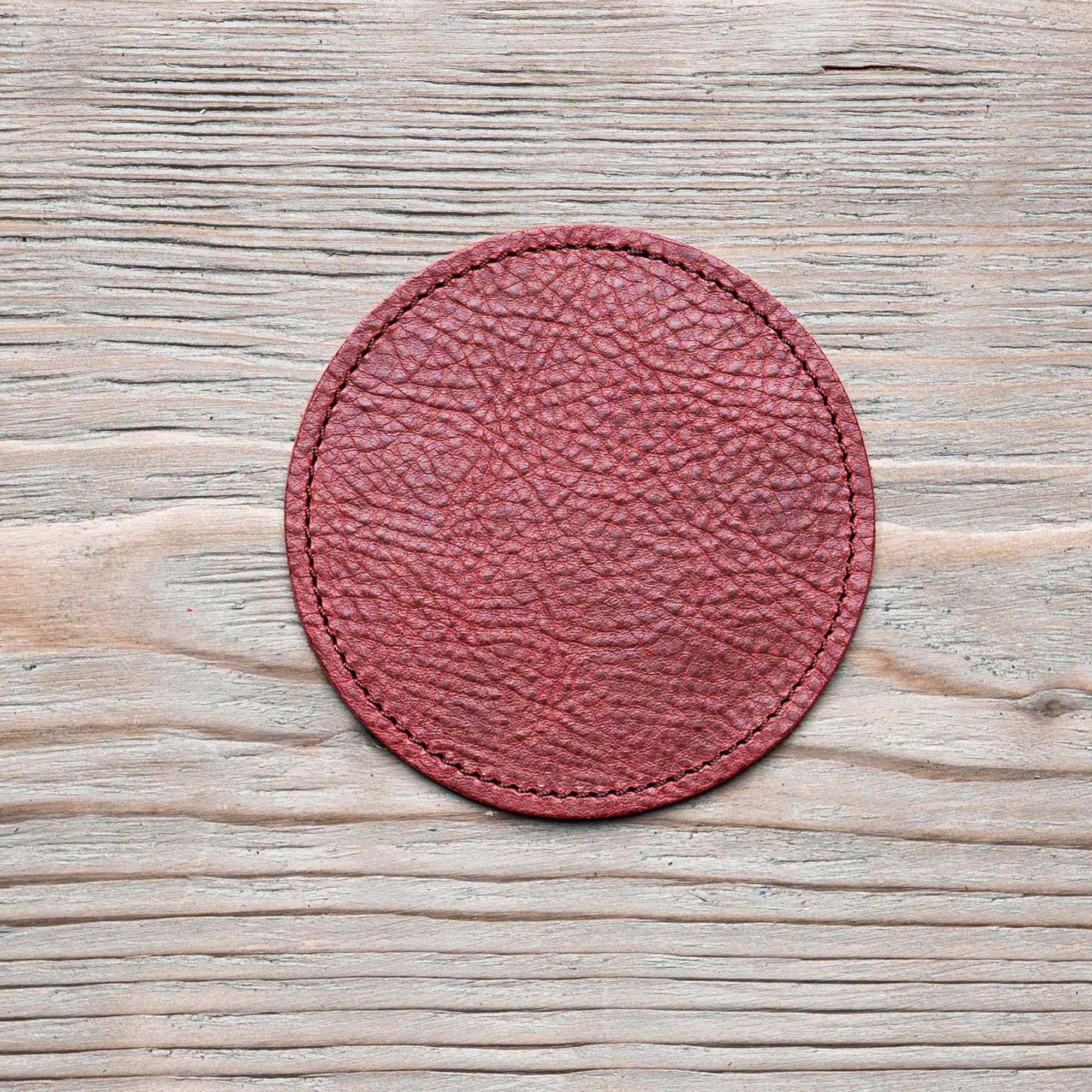 Dessous de verre en cuir 'Rond' (6 pièces)