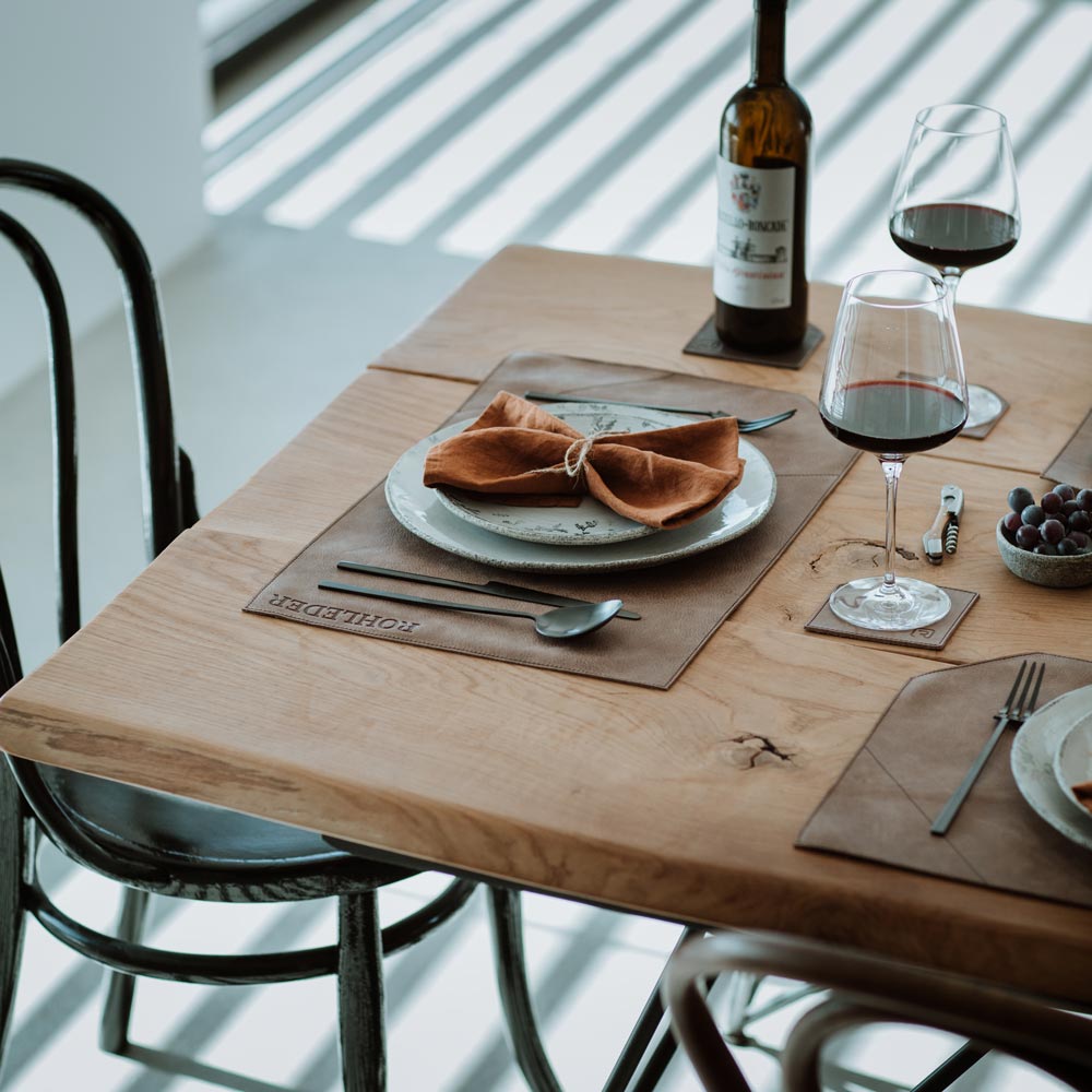 Set salle à manger 'Prestige' - 8x sets de table + 8x dessous de verre
