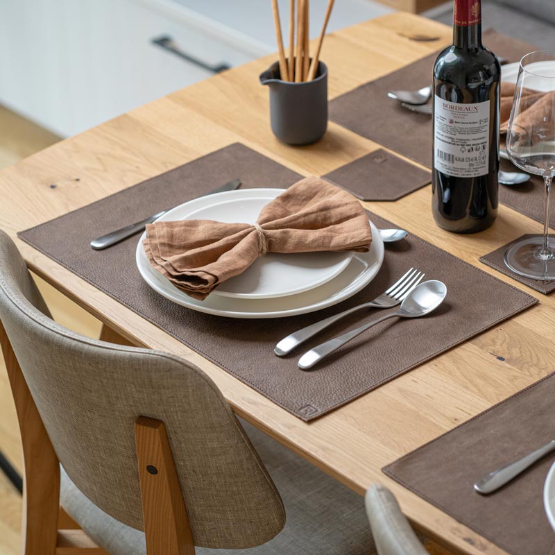 Set salle à manger 'Prestige' - 8x sets de table + 8x dessous de verre
