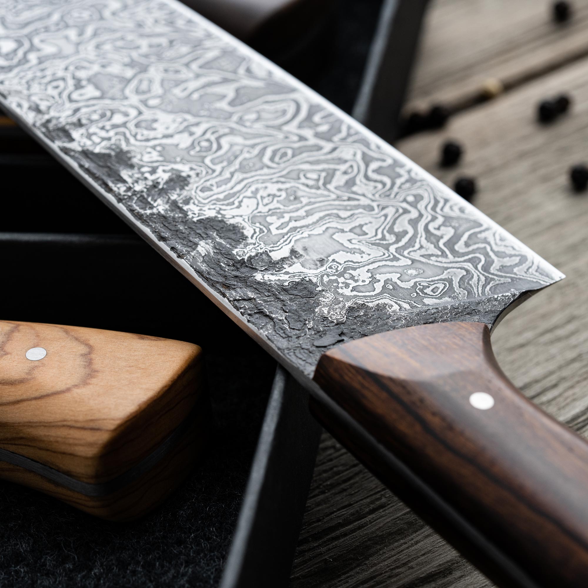 Couteaux de cuisine en damas