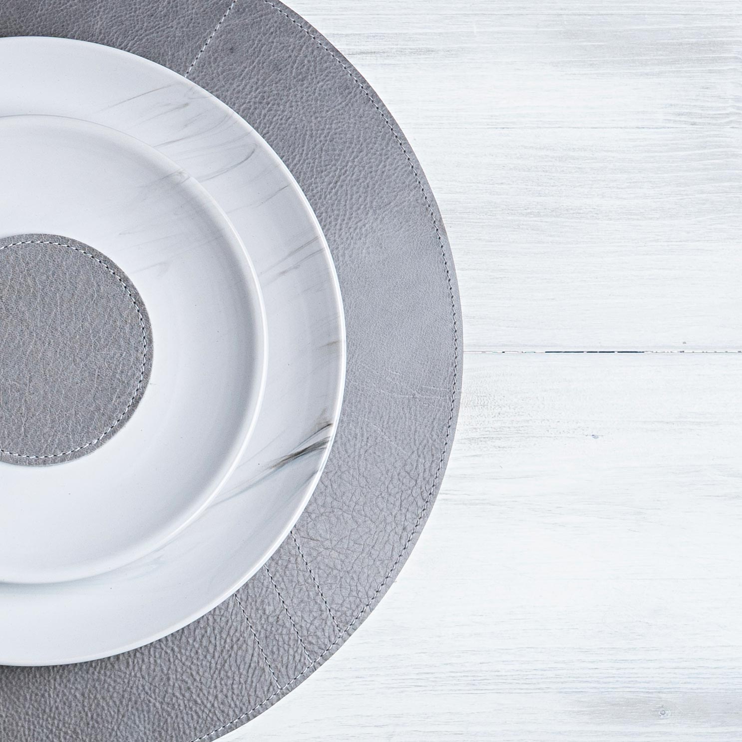 Set de table en cuir 'Rond'