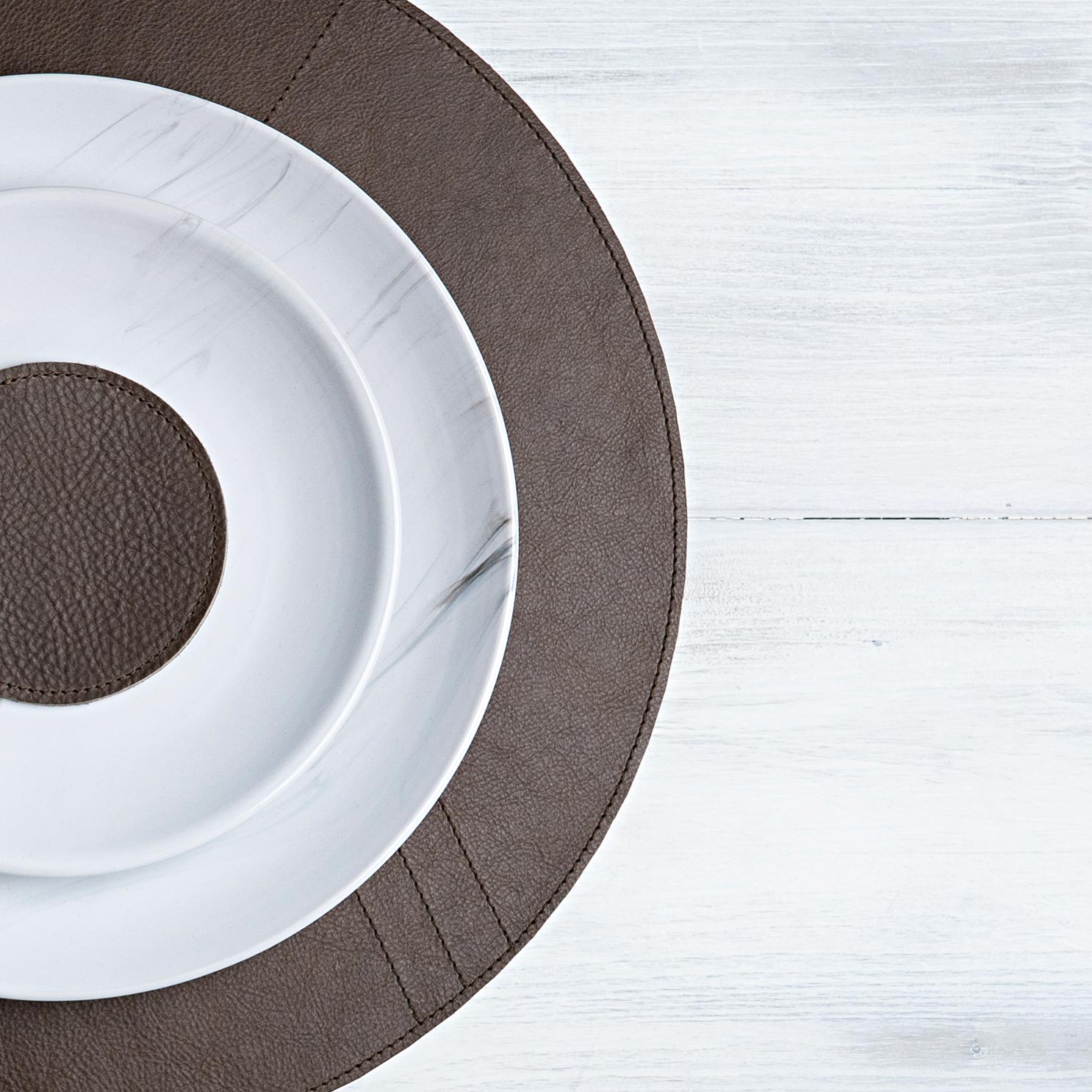 Set de table en cuir 'Rond'
