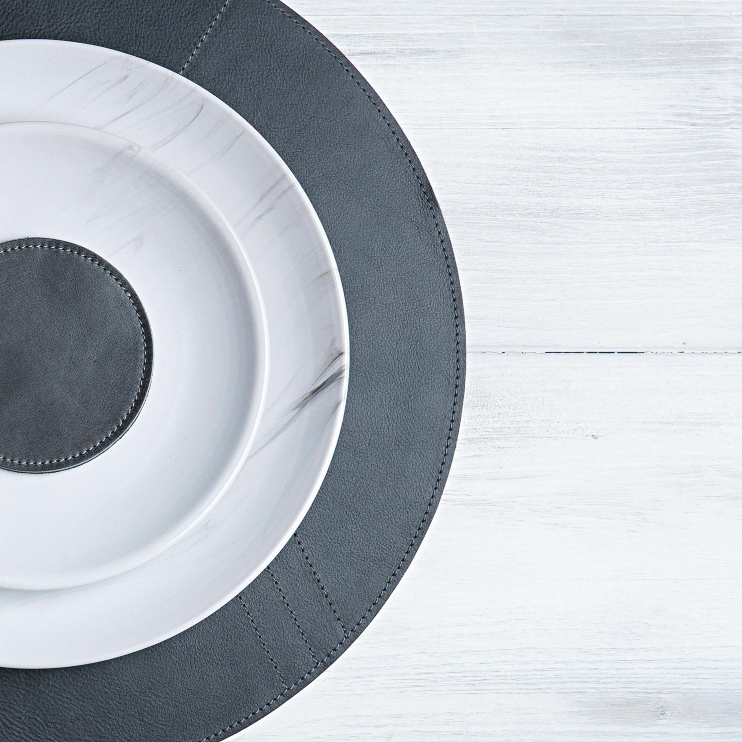 Set de table en cuir 'Rond'