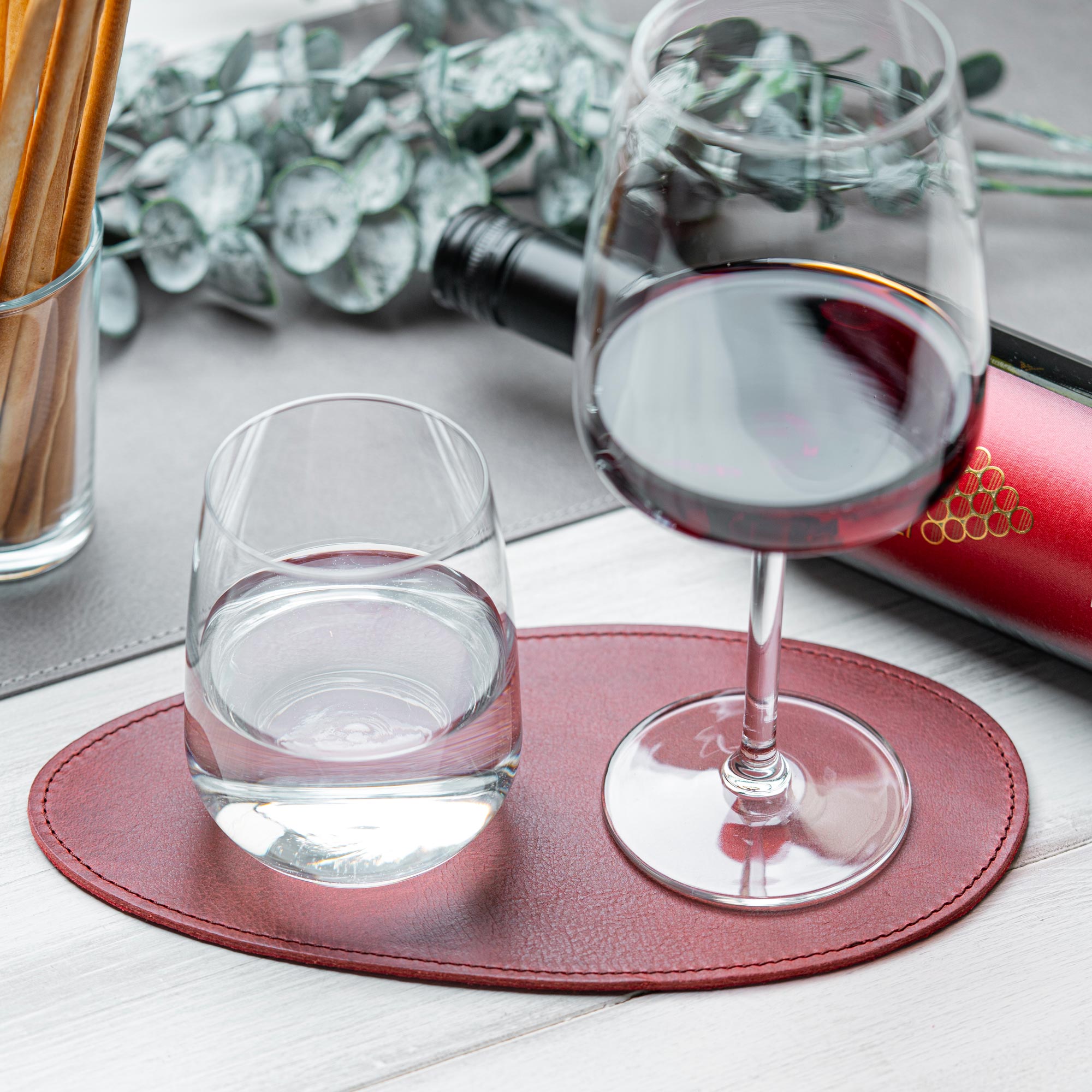 Dessous de verre en cuir 'Large'