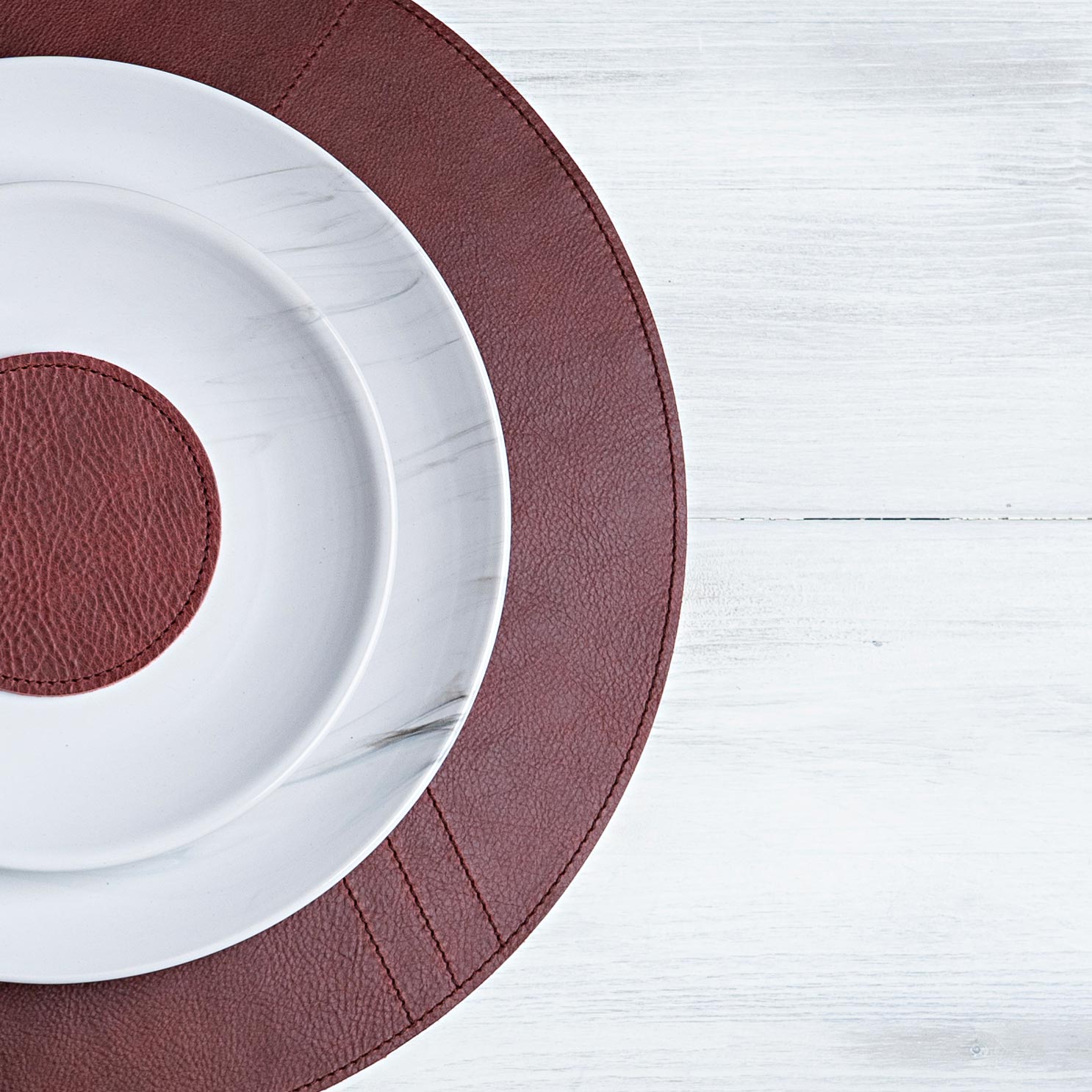 Set de table en cuir 'Rond'